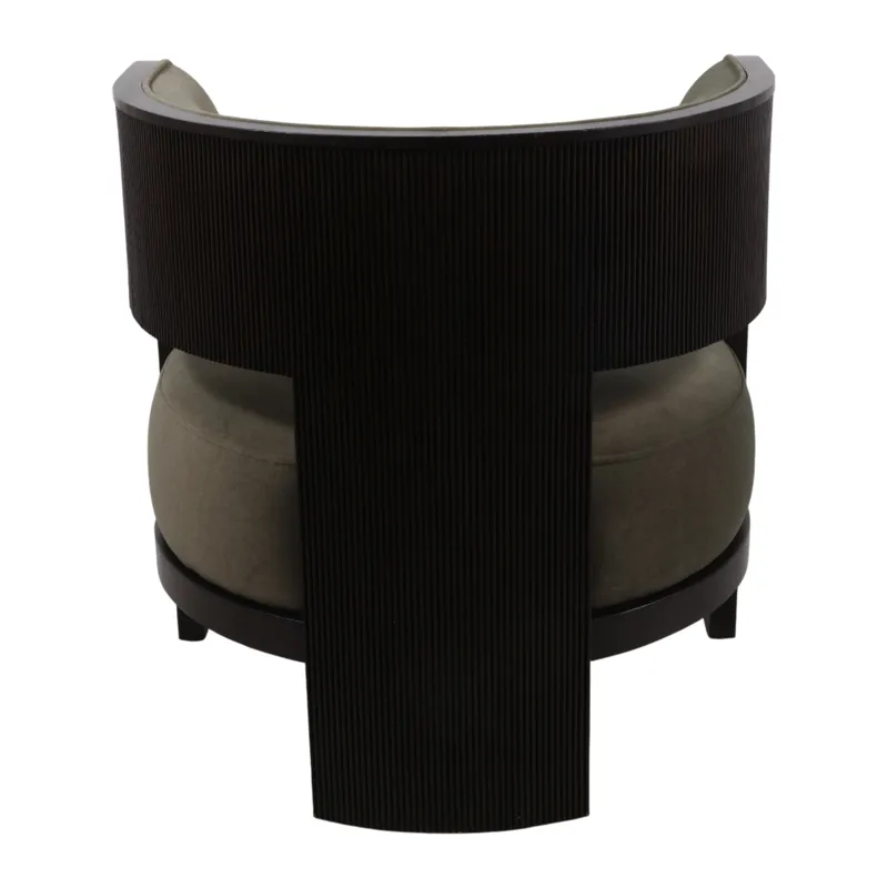 32x30" Curved Accent Chair, Green/brown