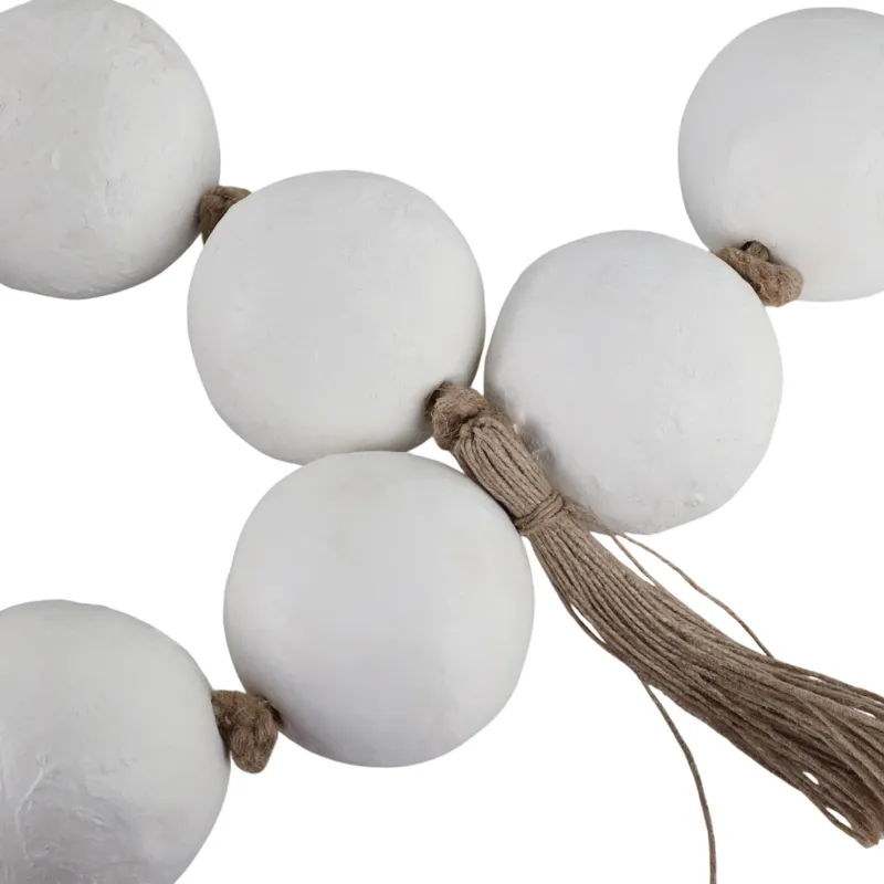 44x3\" Ecomix Bead Garland, White