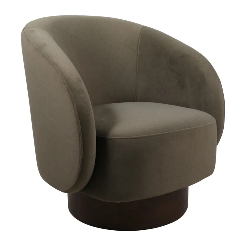 32x31"  Swivel Accent Chair, Green/brown