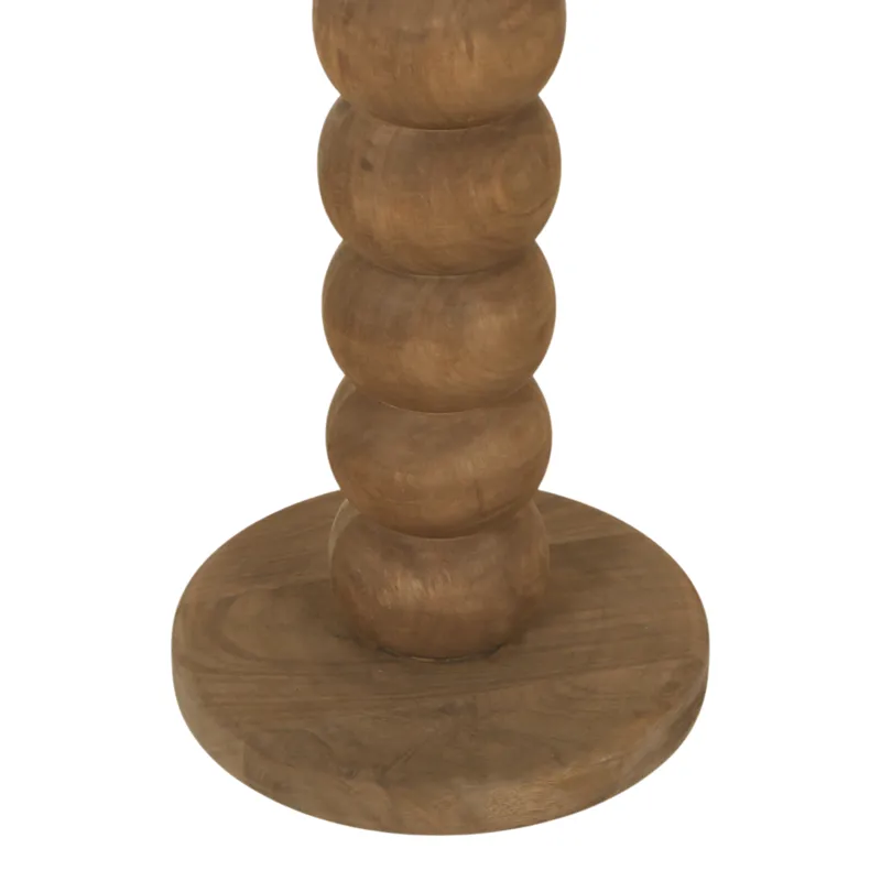 62" Wooden Floor Lamp W/ Cotton Linen Beige Shade
