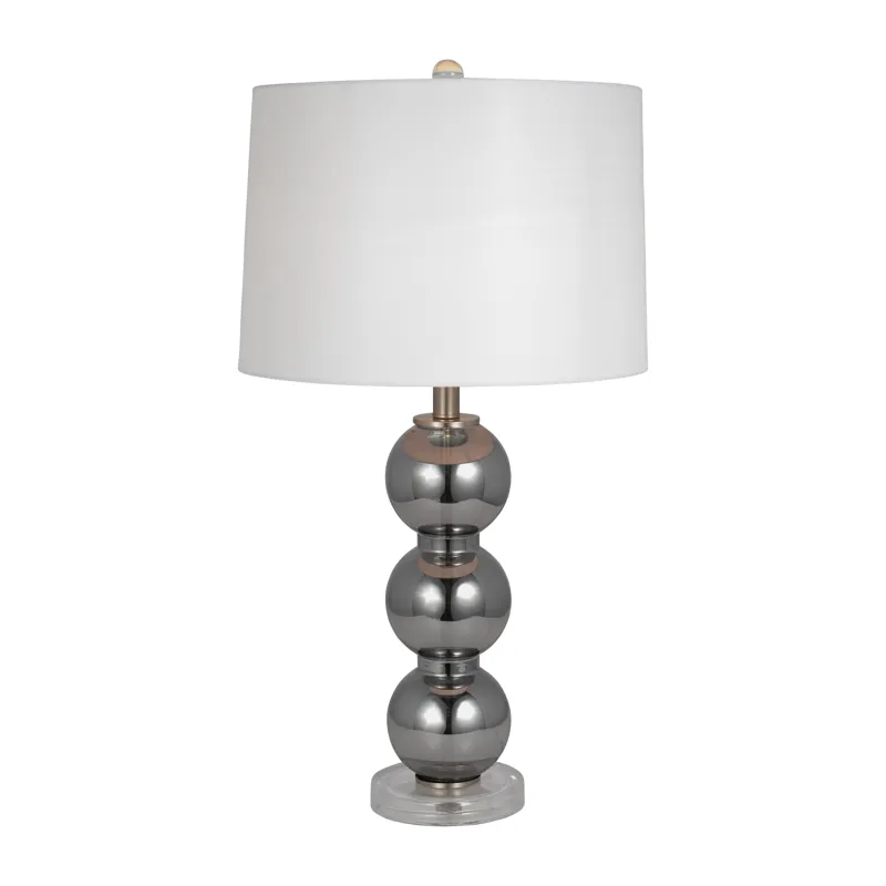 Glass 28\" Orbs Table Lamp, Smoke