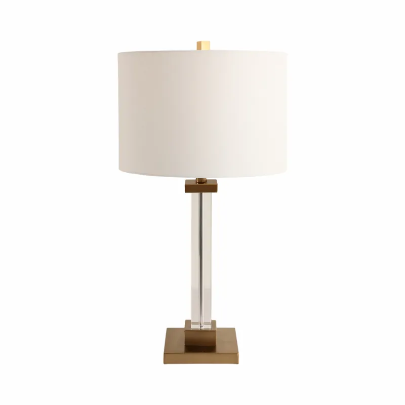 28x15\" Traditional Crystal Lamp, Clear
