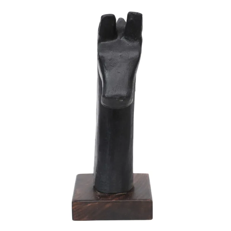 13x8" Paper Mache Horse Bust, Black/brown