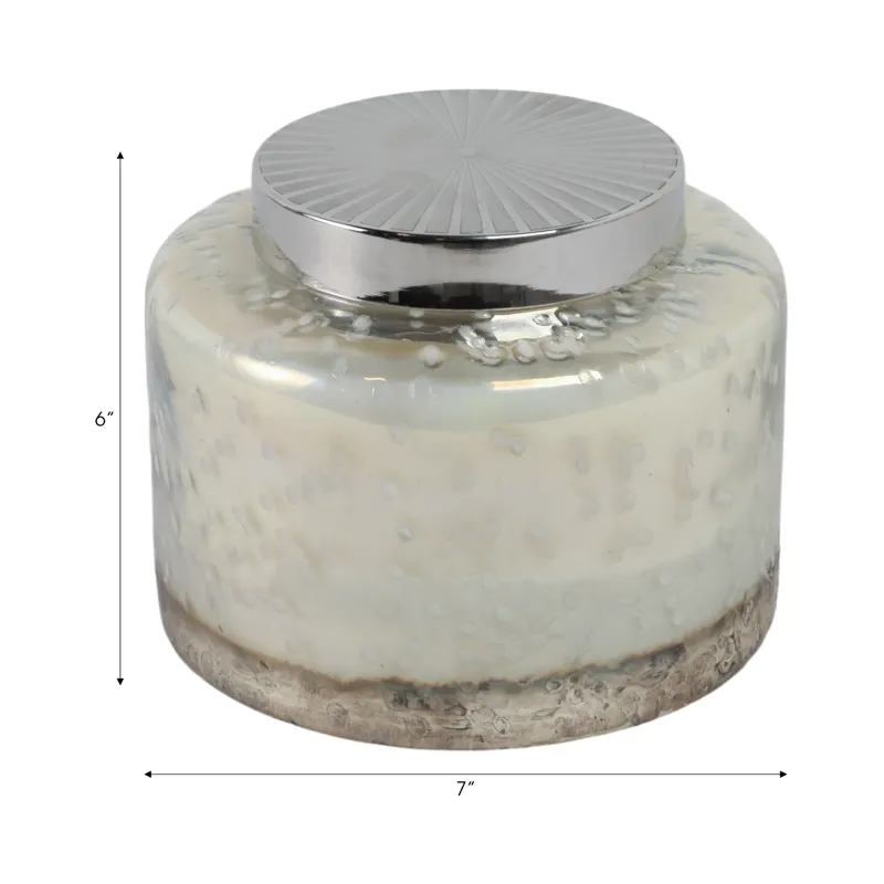 7\" 71 Oz Lavender Speckle Lidded Candle, Lt Blue/s