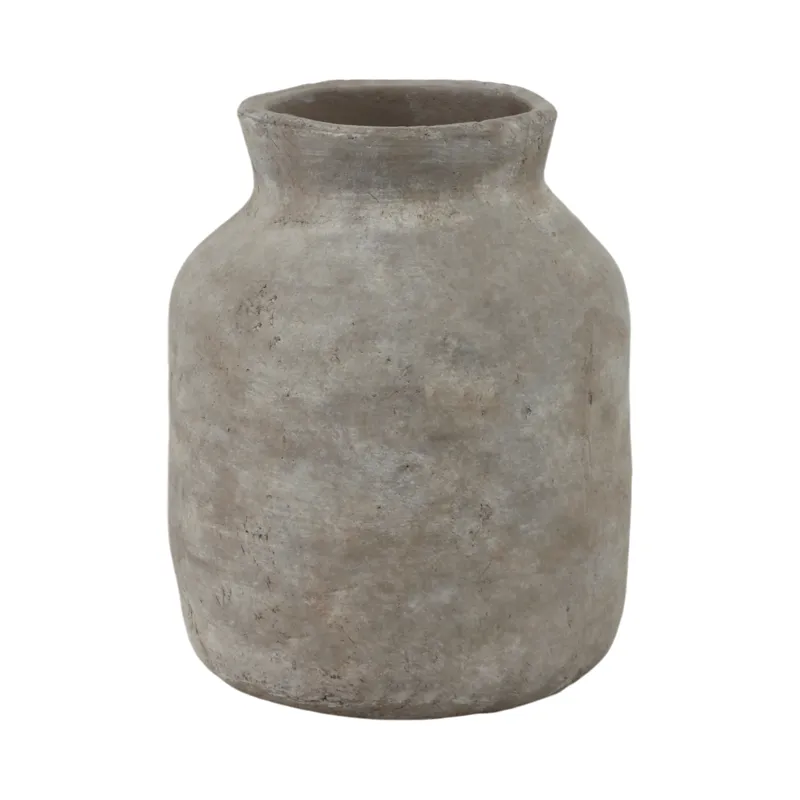 12x10\" Terracotta Milk Vase, Gray