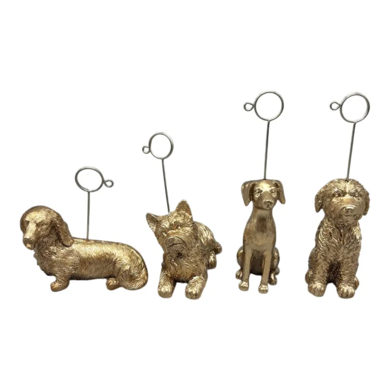 S/4 2x7" Dog Photo Holder, Gold