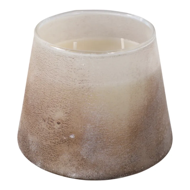 5\" 14 Oz White Gardenia Ombre Glass Candle, Multi