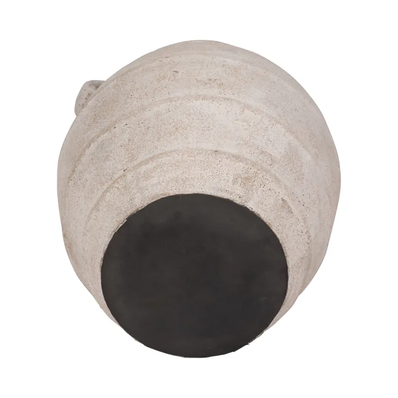 Terracotta, 16\" Mini Handle Jug Vase, Ivory