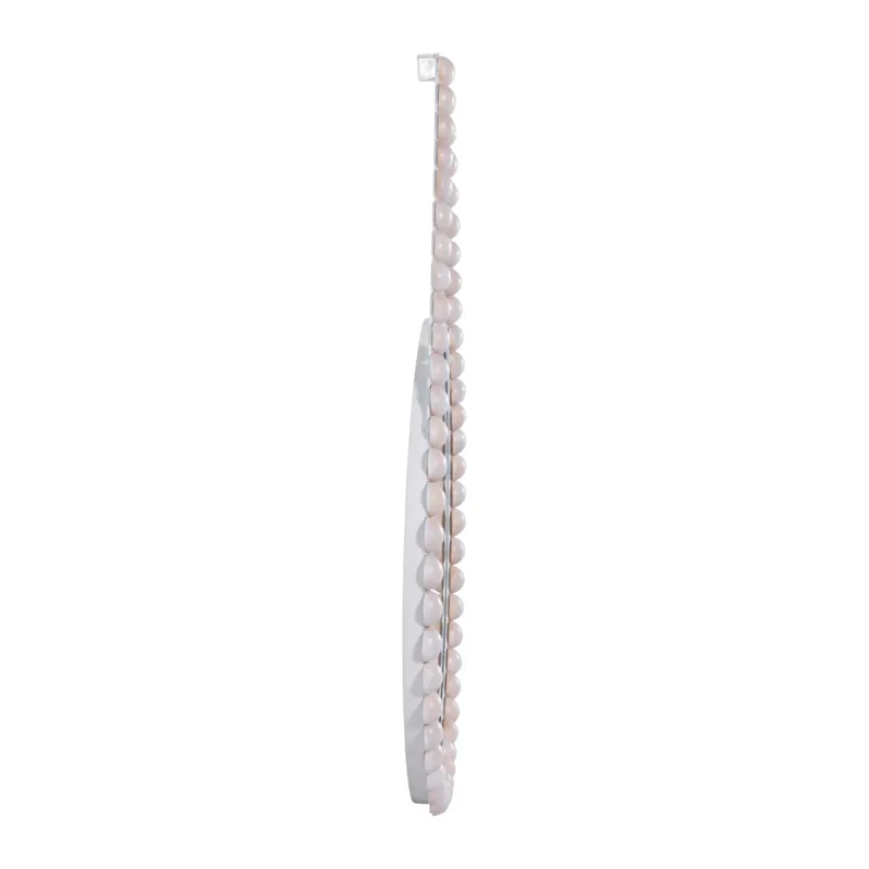 Ec Wood, 36\" Beaded Mirror, White Wb