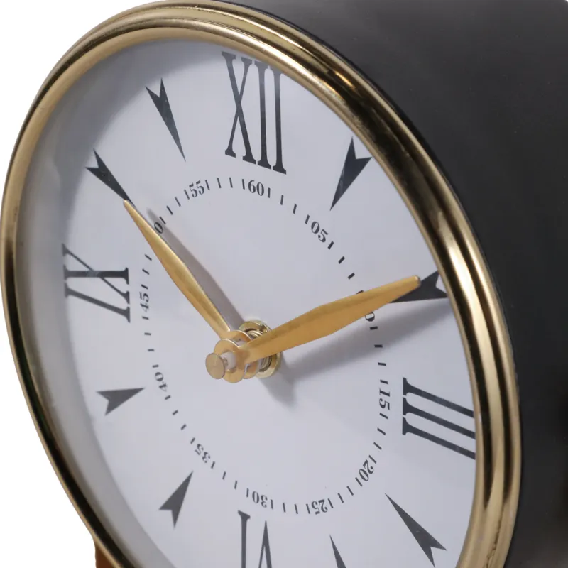 9x7\" Round Clock On Wood Base, Multi