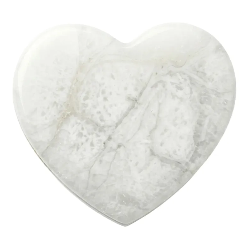 3" Heart Shaped Box, Alabaster