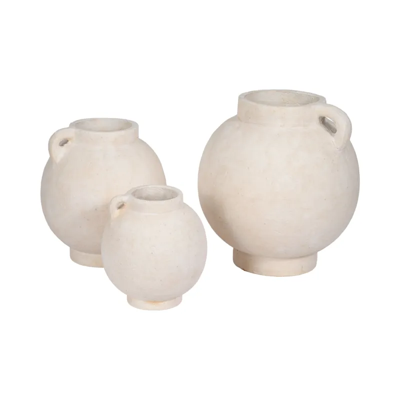 7\" Bulbous Jug With Handle, White