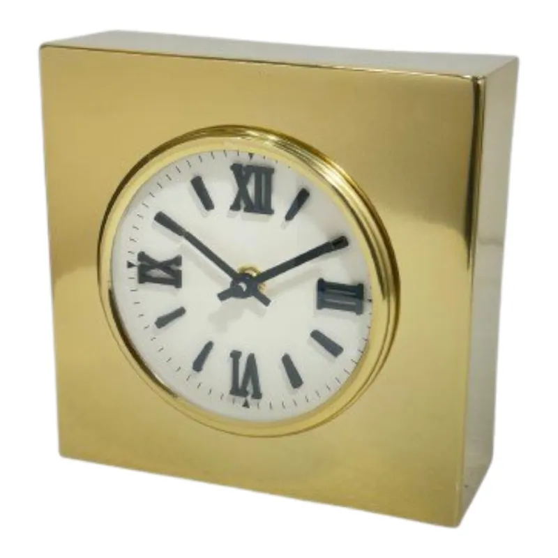 6x6" Metal Gold Table Clock