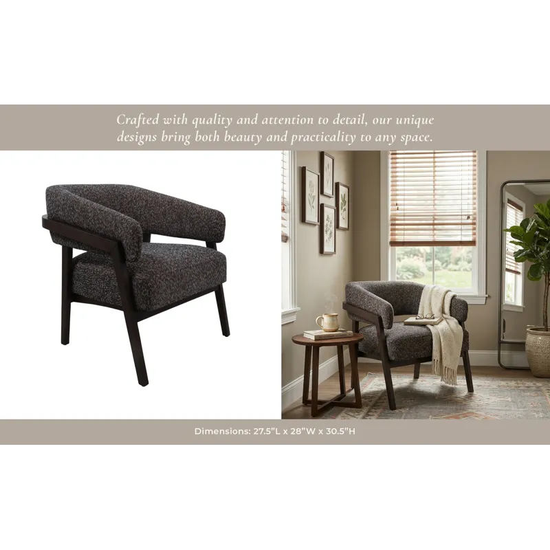 31x28" Modern Accent Chair, Brown