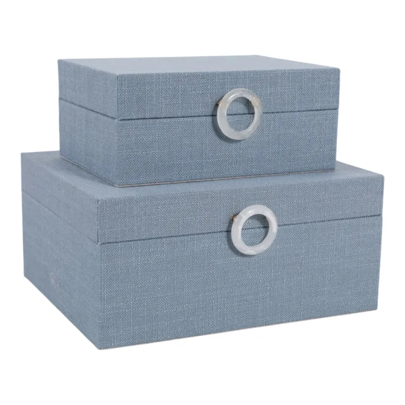 Ec S/2 7/9" Box W/ Ring Detail, Denim Blue