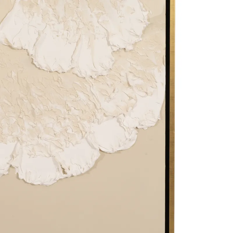 95x47 Hand Painted Tidal Waves, Tan