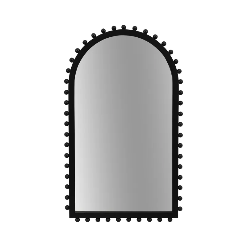 Ec Wood, 24x39 Beaded Arch Mirror, Black
