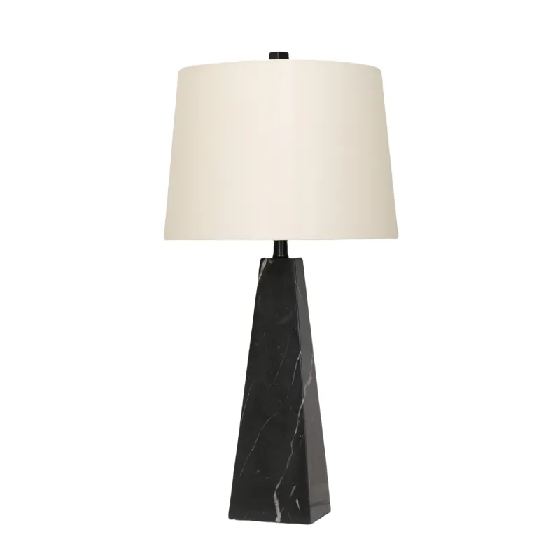 30x16\" Tapered Marble Lamp, Black