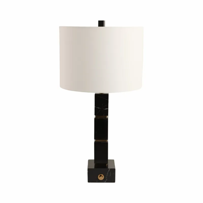27x14\" Stacked Marble Cubes Lamp Base Switch,black