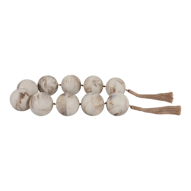 46x3\" Marbled Bead Garland, Brown/ivory