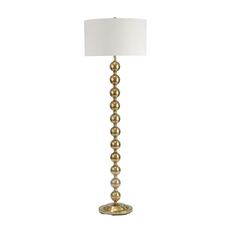 Metal 57" Stacked Ball Floor Lamp, Gold - Kd