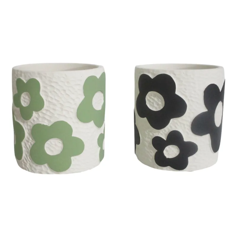 S/2 4\" Flower Power Pencil Cups, Multi