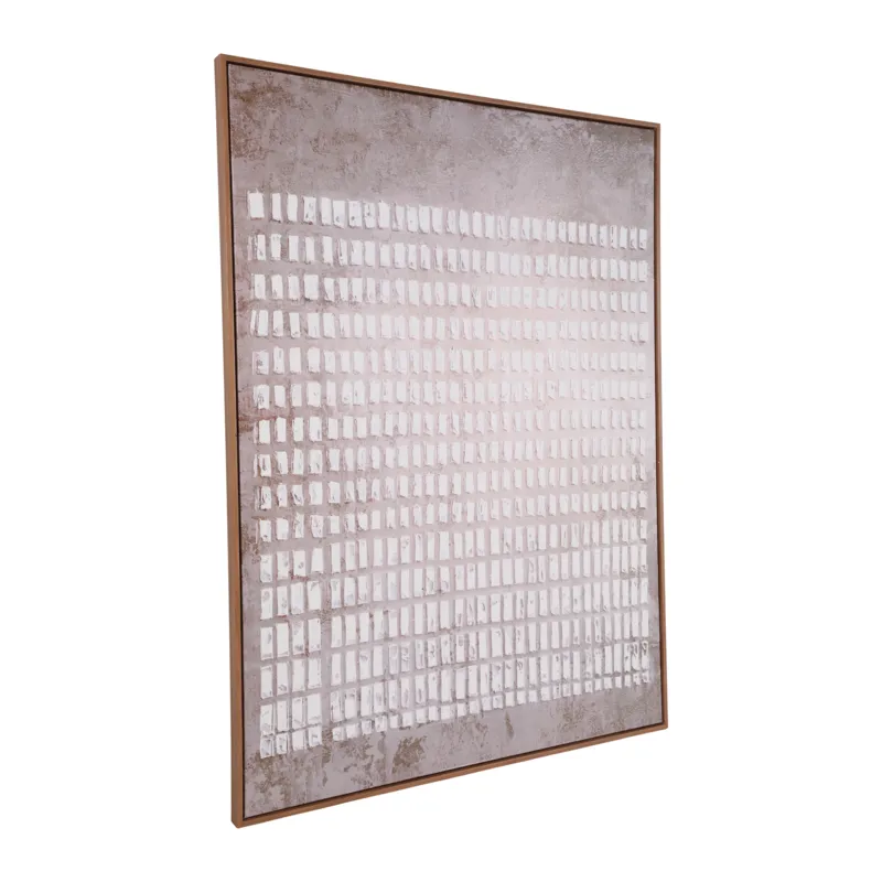 36x48" Textured Blocks On Canvas Wall Art, Ivory/b