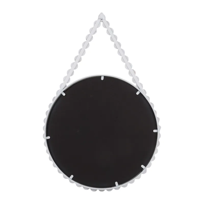 Ec Wood, 36\" Beaded Mirror, White Wb