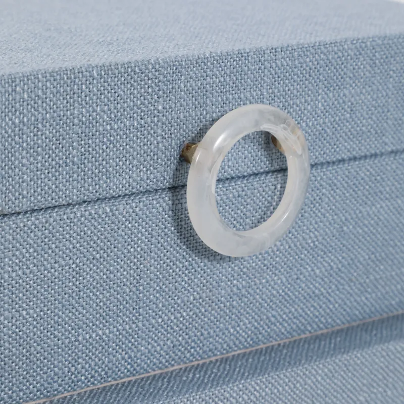 Ec S/2 7/9" Box W/ Ring Detail, Denim Blue