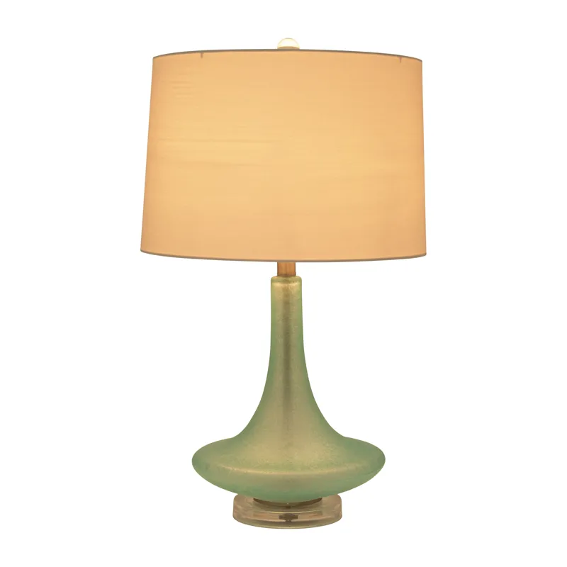 Glass 26\"  Table Lamp, Green