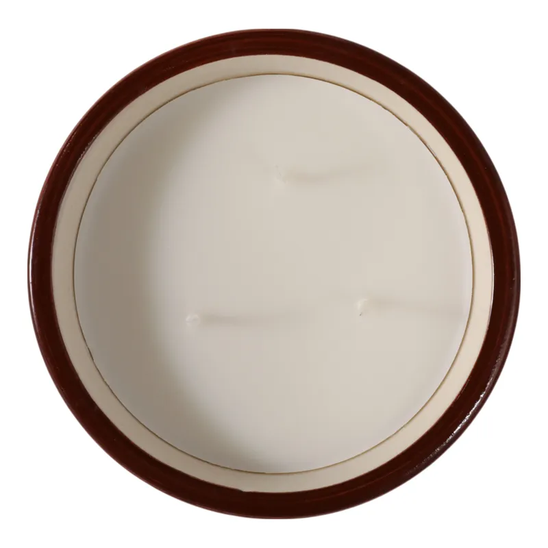 6\" 10 Oz Coffee Hand Painted Candle, Brown/ White