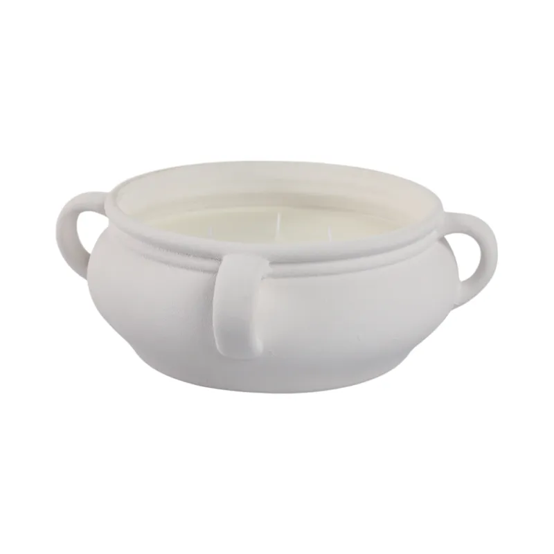 12\" 53 Oz Sea Salt & Bergamot Bowl Candle, White