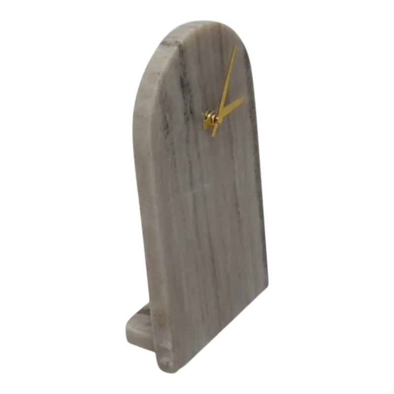 5x9\" Arch Marble Table Clock, Beige