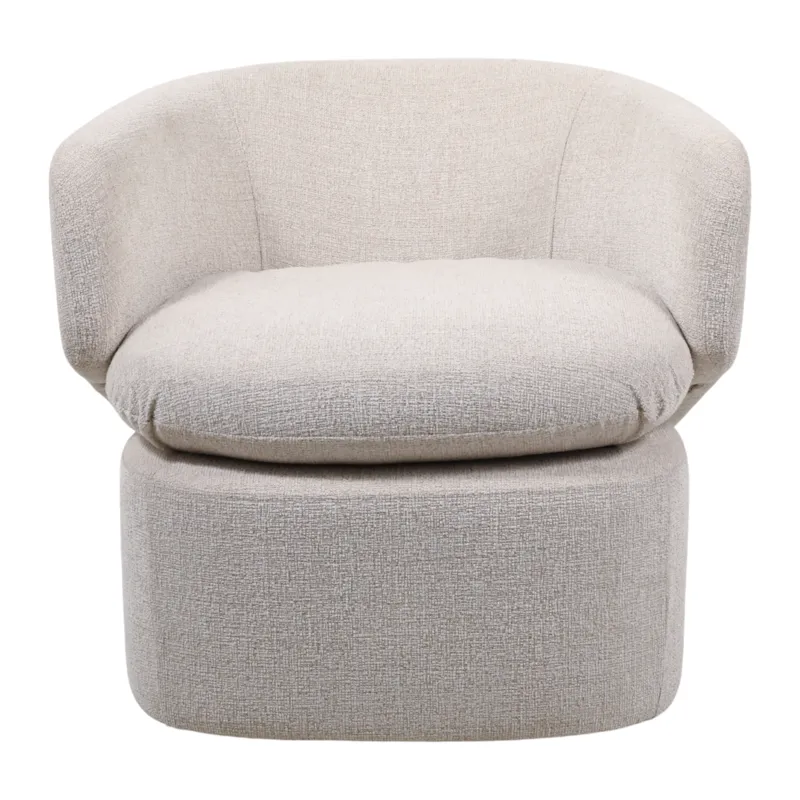31x30" Modern Swivel Accent Chair, Ivory