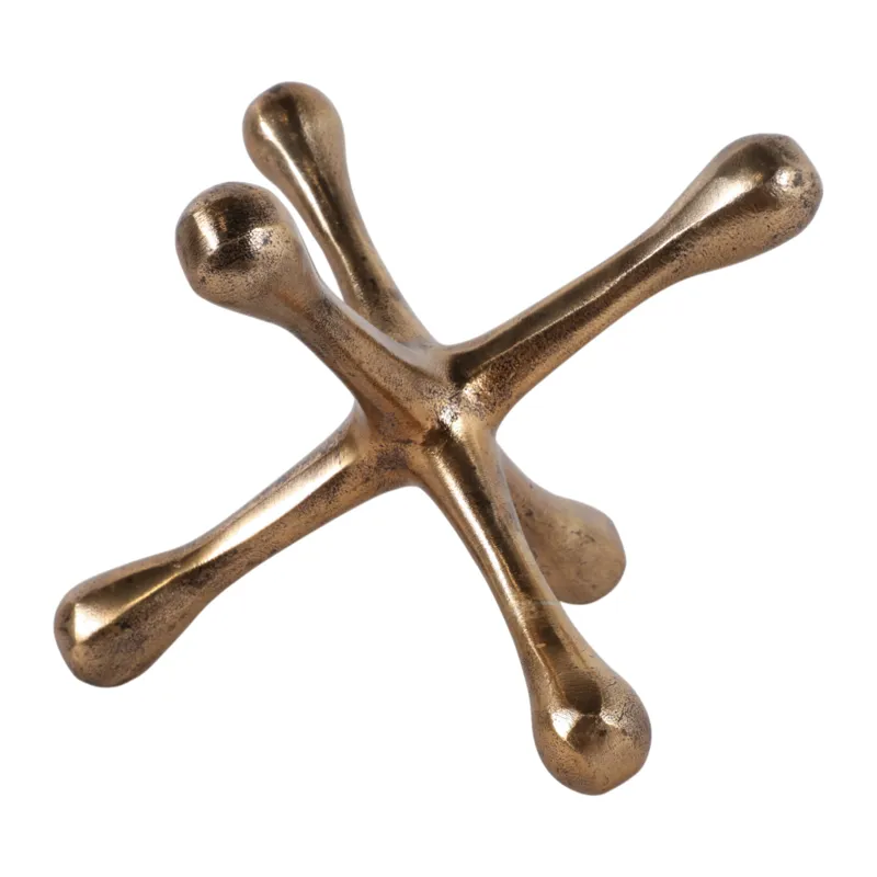 9x9\" Metal Jack Object, Antique Brass