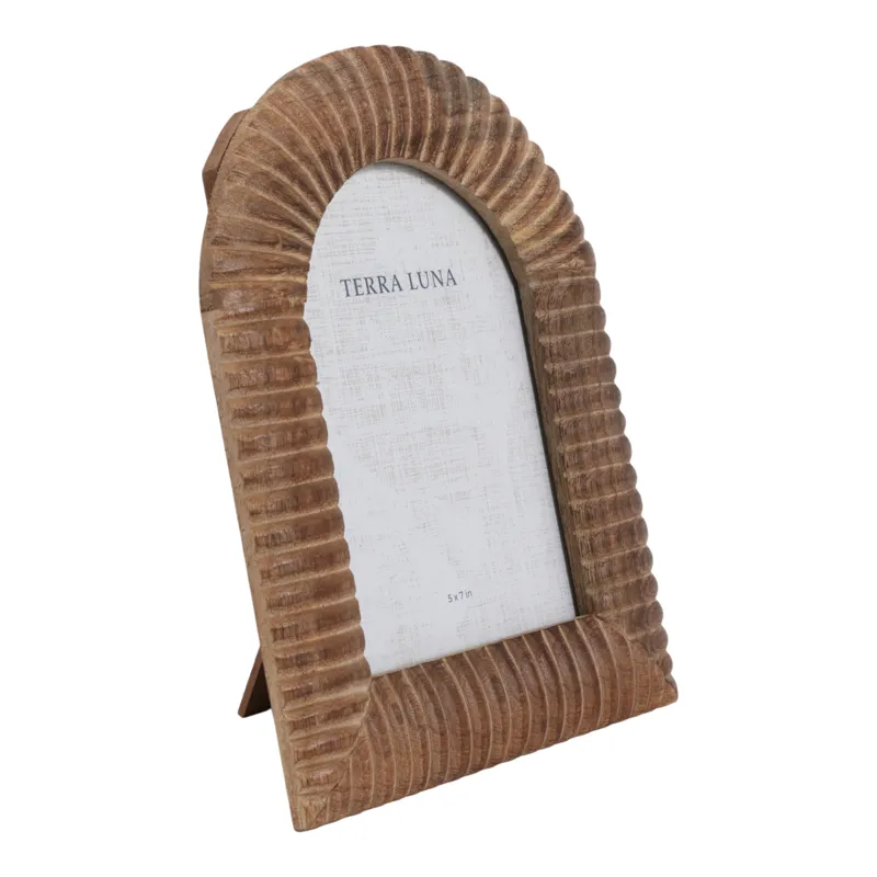 5x7" Ribbed Wood Arch Photo Frame, Natural