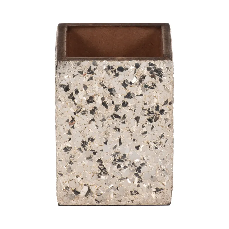 3x4 Crackle Pencil Cup, Champagne