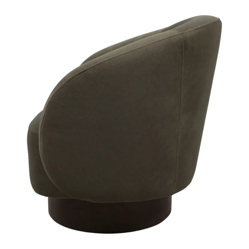 32x31"  Swivel Accent Chair, Green/brown