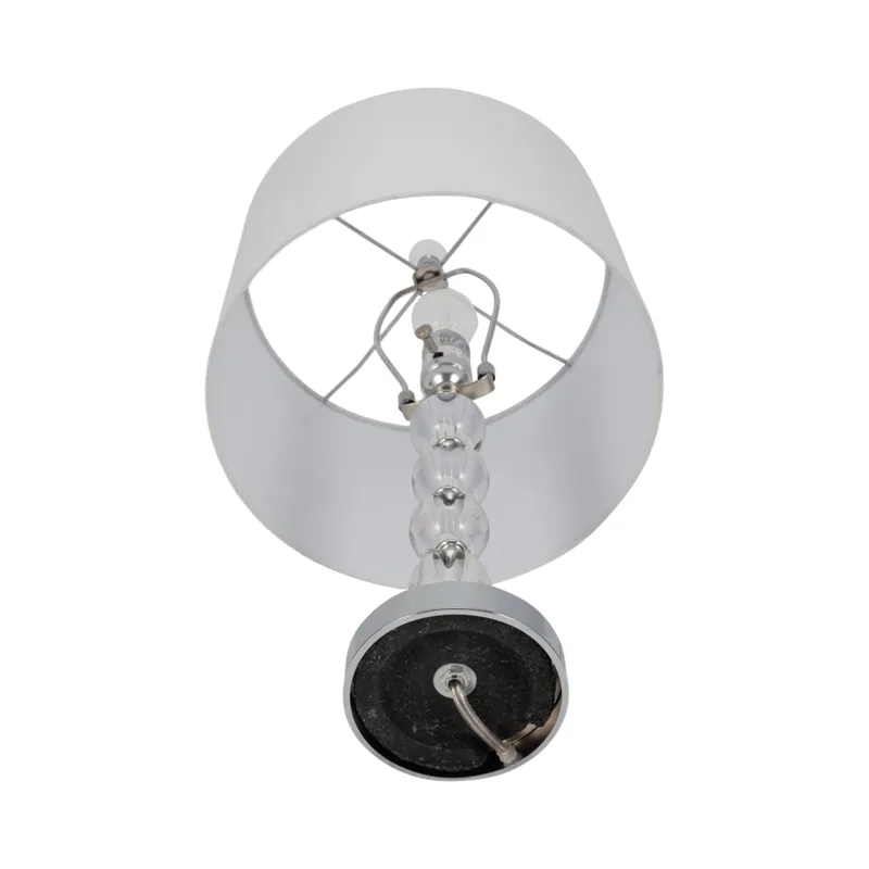 S/2 22\" Crystal Table Lamp, Silver