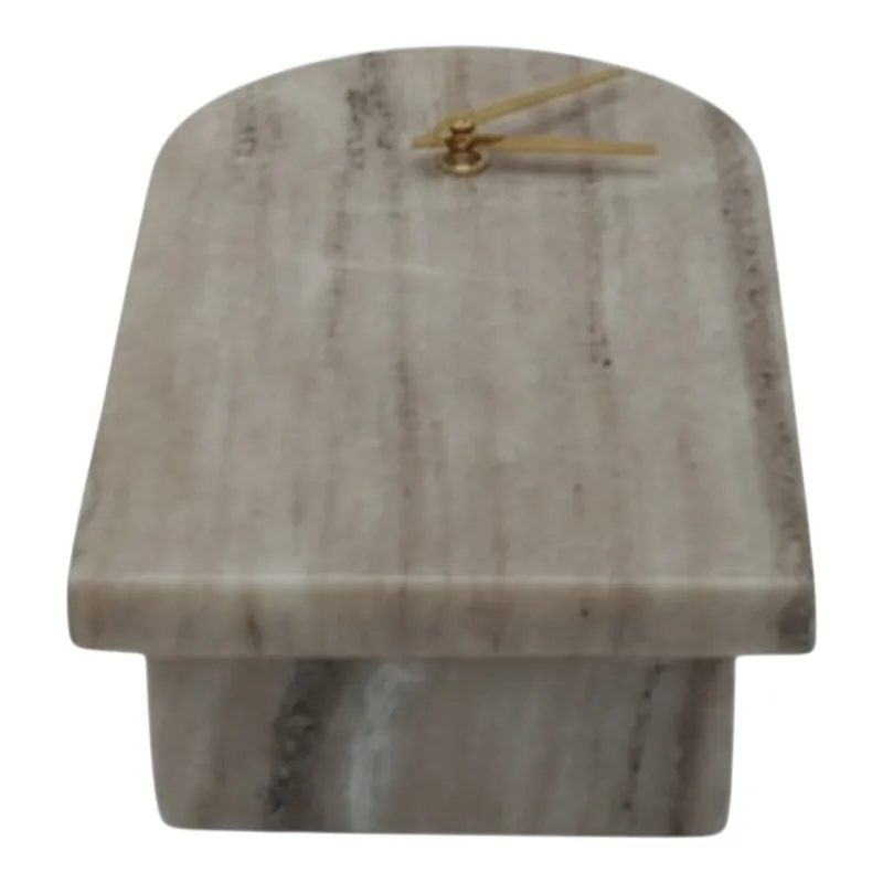 5x9\" Arch Marble Table Clock, Beige
