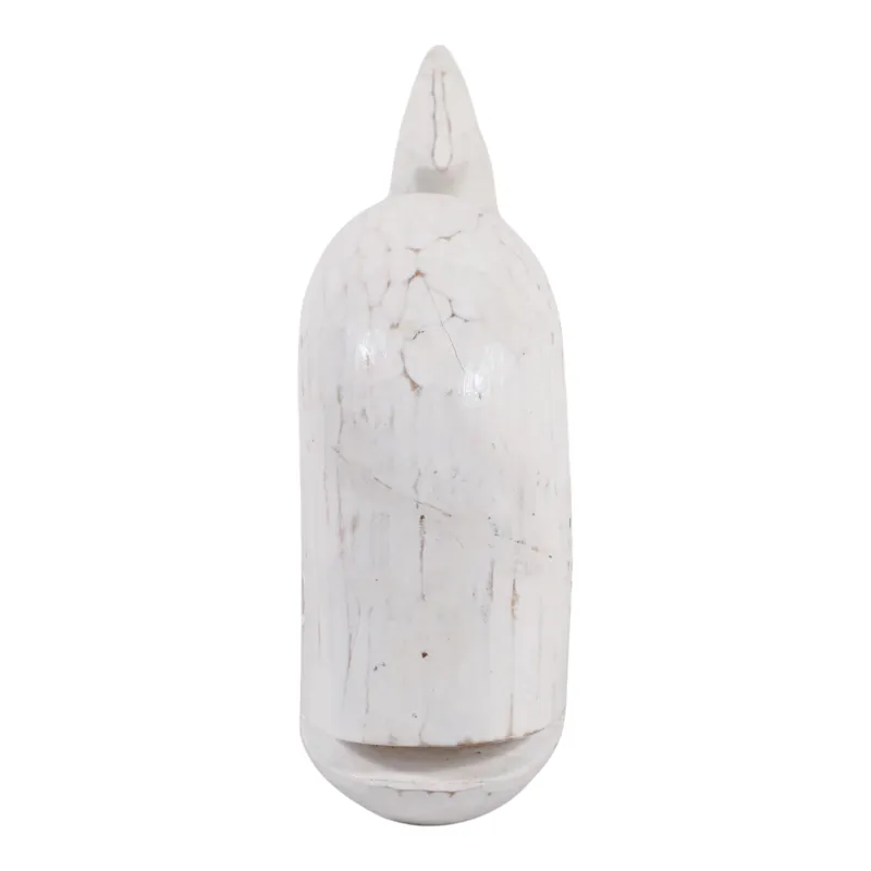 12x8" Alibizia Wood Whale, White