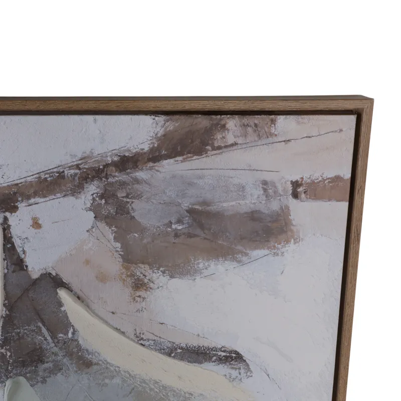 40x40\" Handpainted Fall Leaves, Brown