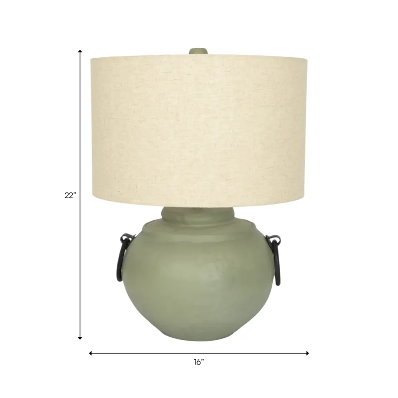 21" Ecomix Lamp With Shade, Green Kd