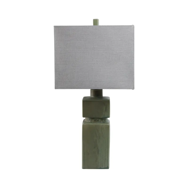 14x29\" Reactive Finish Table Lamp, Green