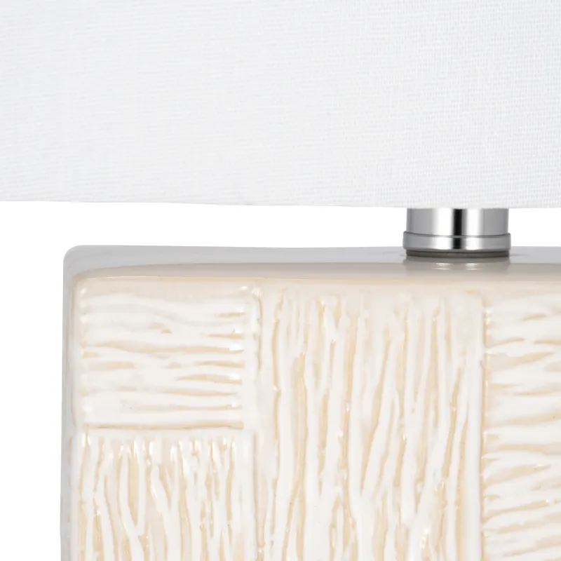 Ceramic 31\'\' Textured Table Lamp, White