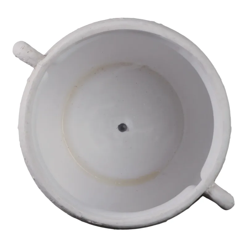 10\" Textured Stoneware Jug Planter, White