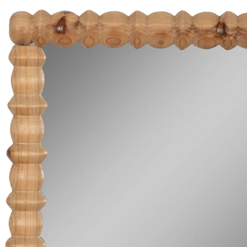 Ec 30x44 Carved Wood Mirror, Natural