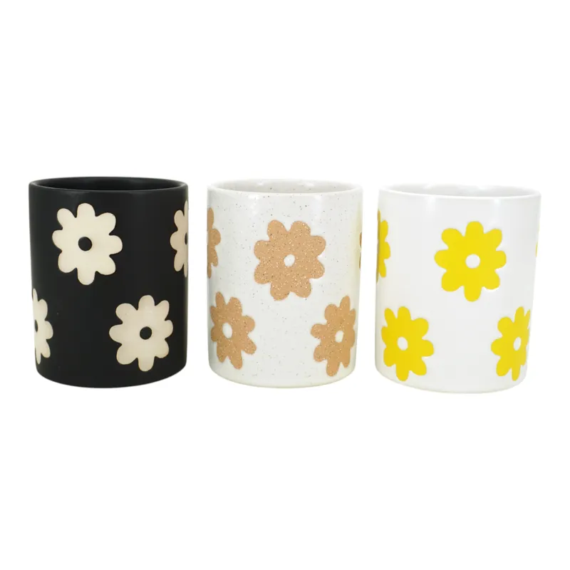 S/3 5\" Flower Power Pencil Cups, Multi