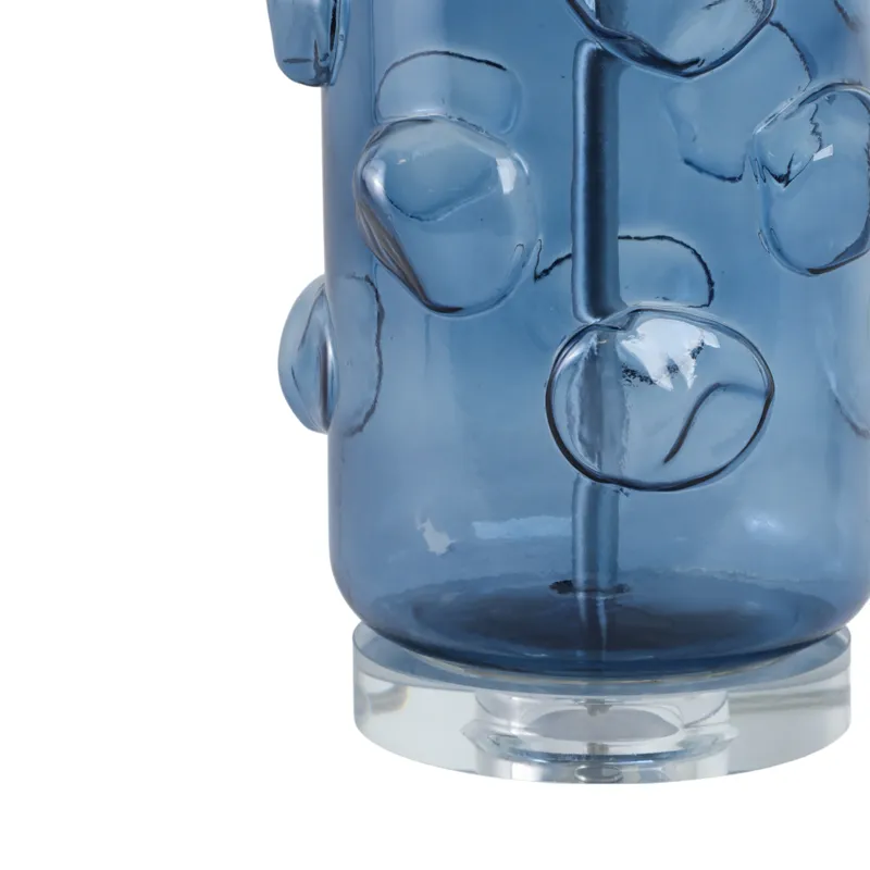 29x17\" Glass Bubbles Table Lamp, Blue