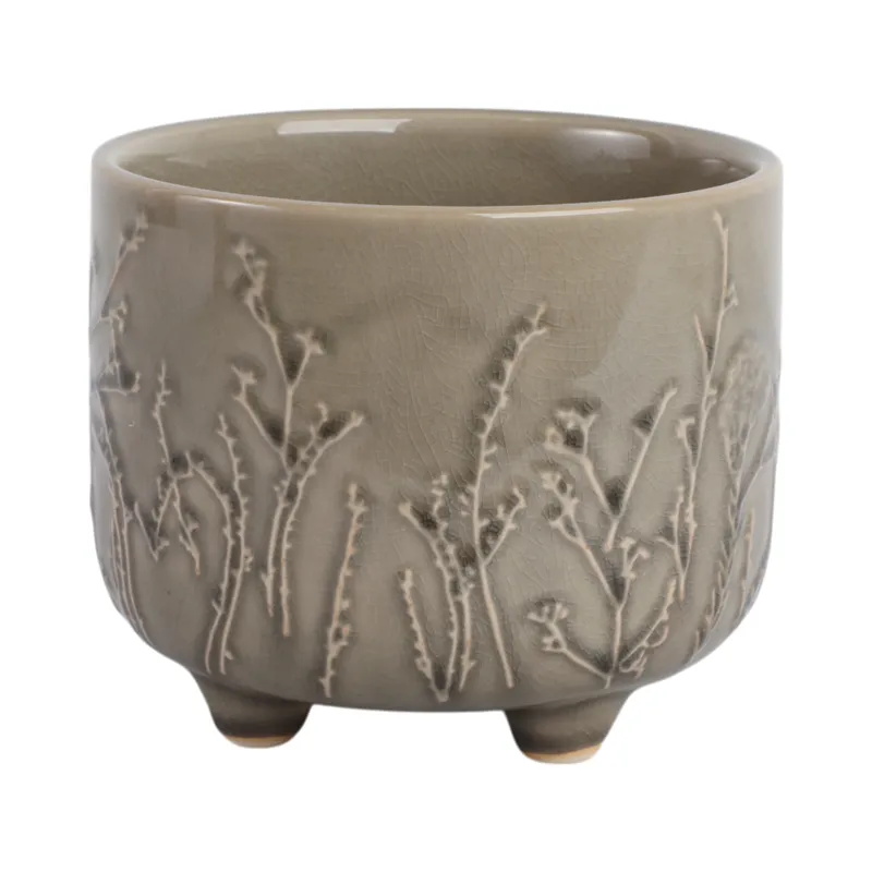 6\" Flower Branches Planter, Cream